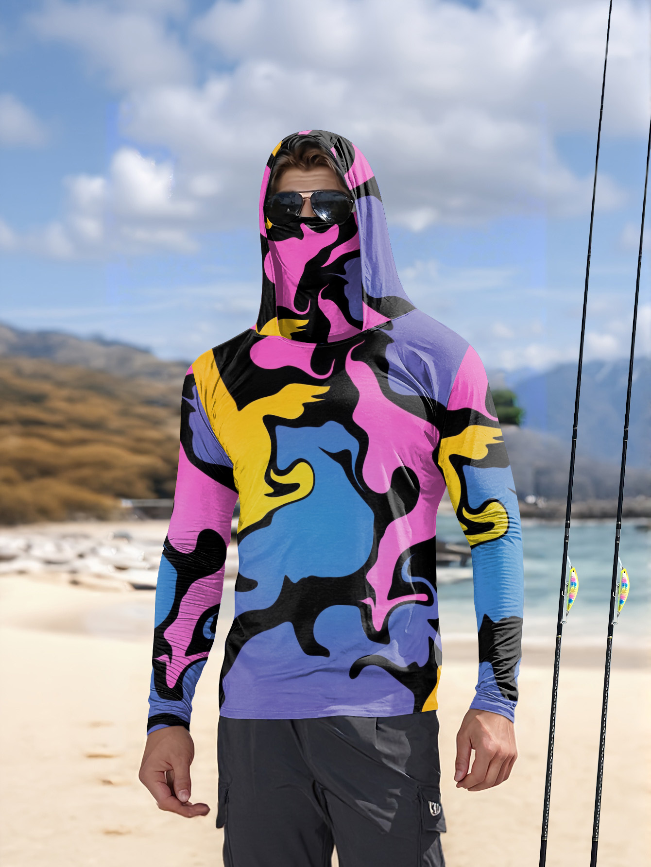 Hunting & Outdoor As - Fishing hooded sweatshirt men's long-sleeved sun