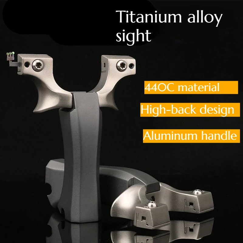 Hunting And Outdoor Supplies - New Titanium Alloy Sight High-back Slingshot