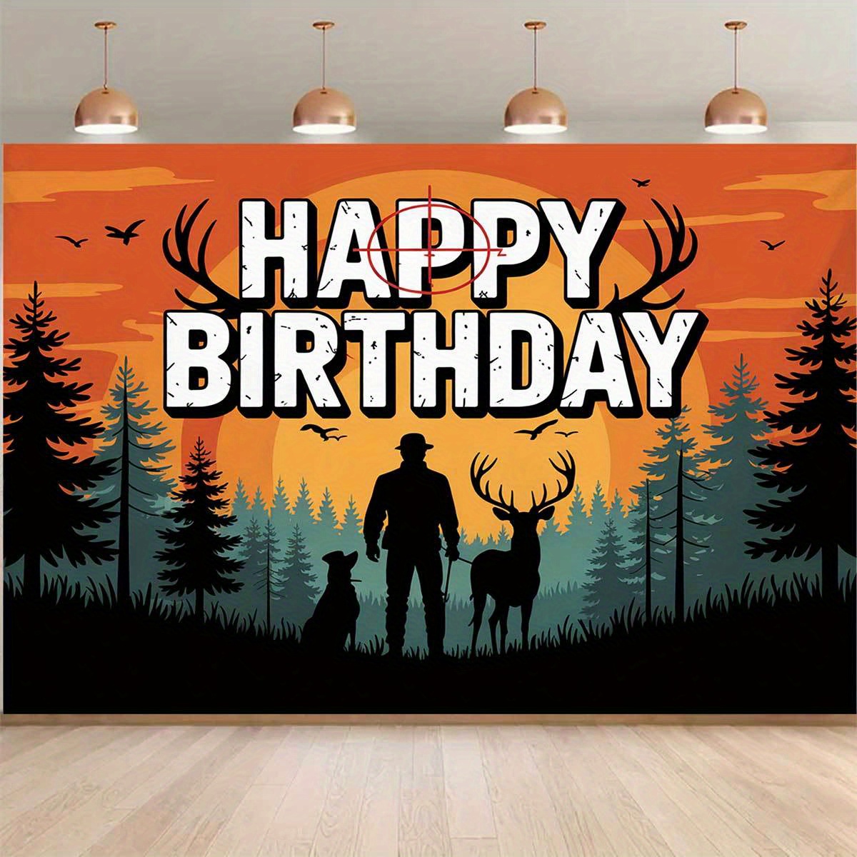 Outdoor Hunting Events - Hunting Birthday Theme Pattern Background Banner,