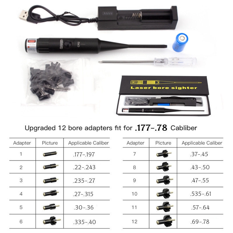 Laser Boresighter Kit - Bore Sight Kit 12Adpaters Laser Boresighter