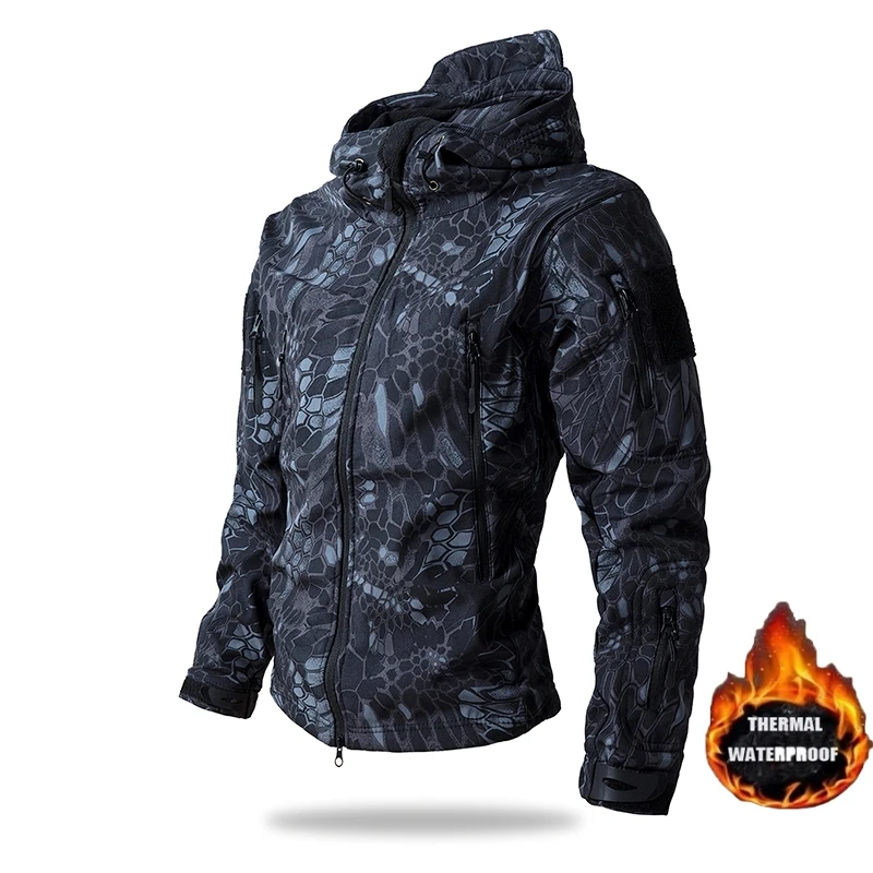 Camouflage Hunting Jacket - Winter Military Shark Skin Soft Shell
