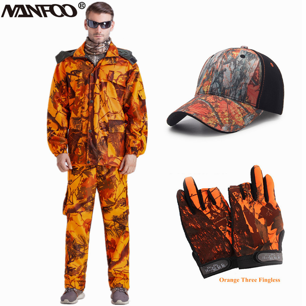 Camouflage Hunting Jacket - Outdoor Men's Blaze Orange Bionic Camouflage