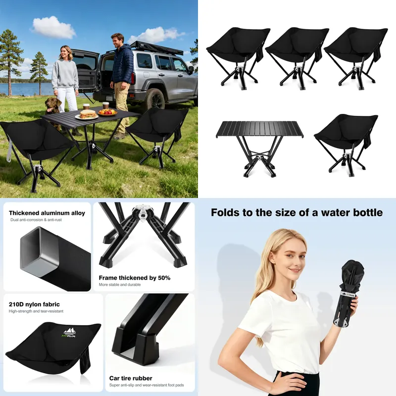 Hunting And Fishing Outdoor Chairs - Heavy Aluminum Folding Chair, Oversized Portable