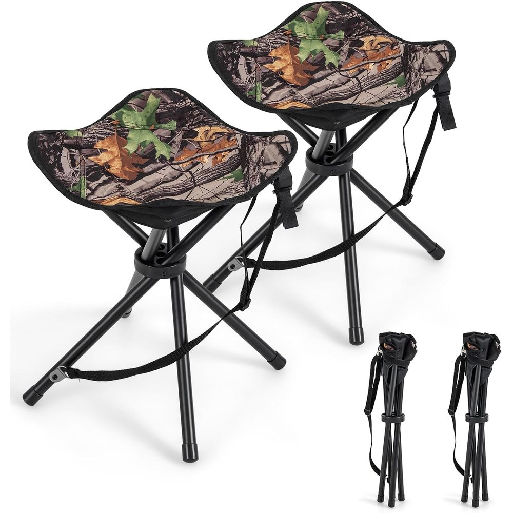 Hunting And Fishing Outdoor Chairs - 2 Pack Portable Tripod Lightweight Hunting