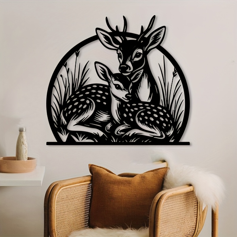 Hunting Outdoor Decor - Brand Rustic Iron Deer Wall Art