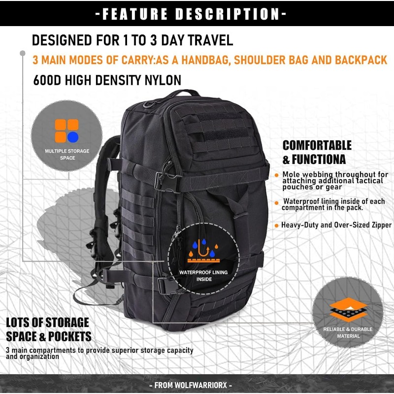 LQARMY 25L 45L 80L Sport Trave - огляд і ціна Outdoor Hunting Backpack