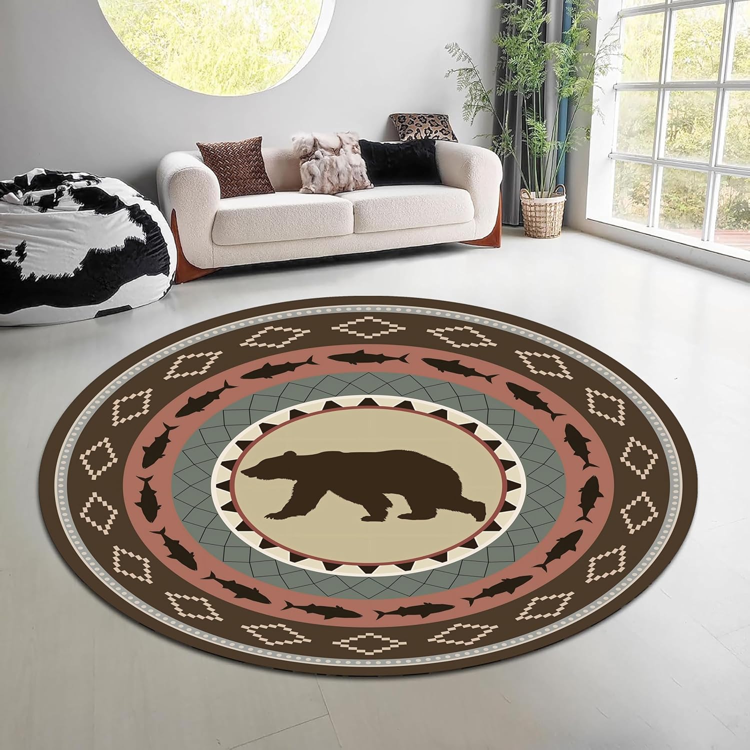 Vintage Nature Forest Round Ru - огляд і ціна Hunting Outdoor Decor