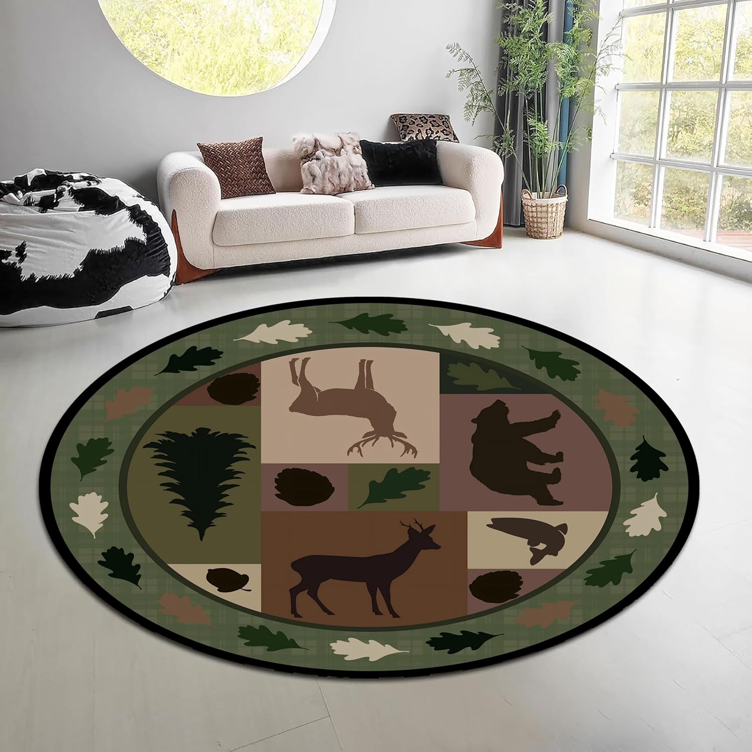 Vintage Nature Forest Round Ru - огляд і ціна Hunting Outdoor Decor